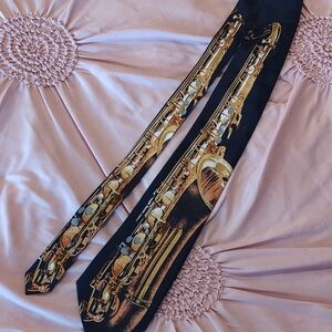 Saxophone Print Tie By Steven Harris 3.5"